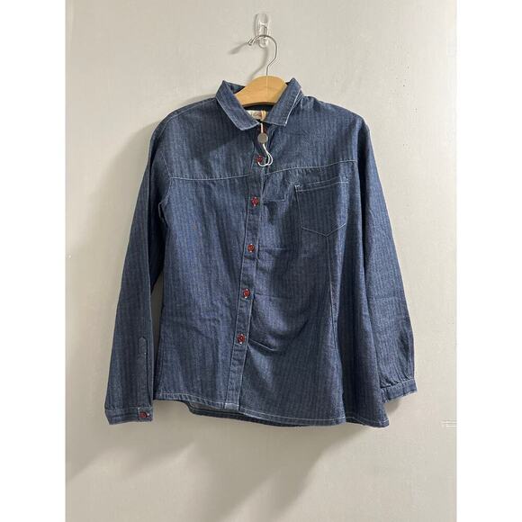 manila grace bimba Chambray Button top Girls kids size 10 - Picture 1 of 6